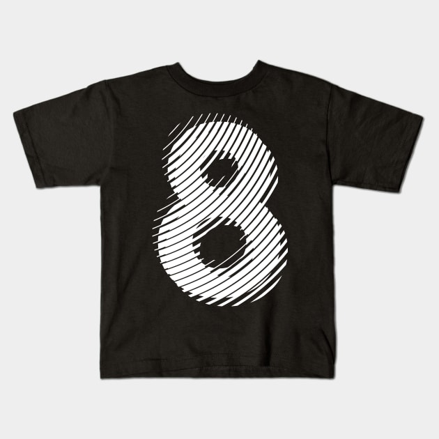 blurred 8 in white Kids T-Shirt by MplusC